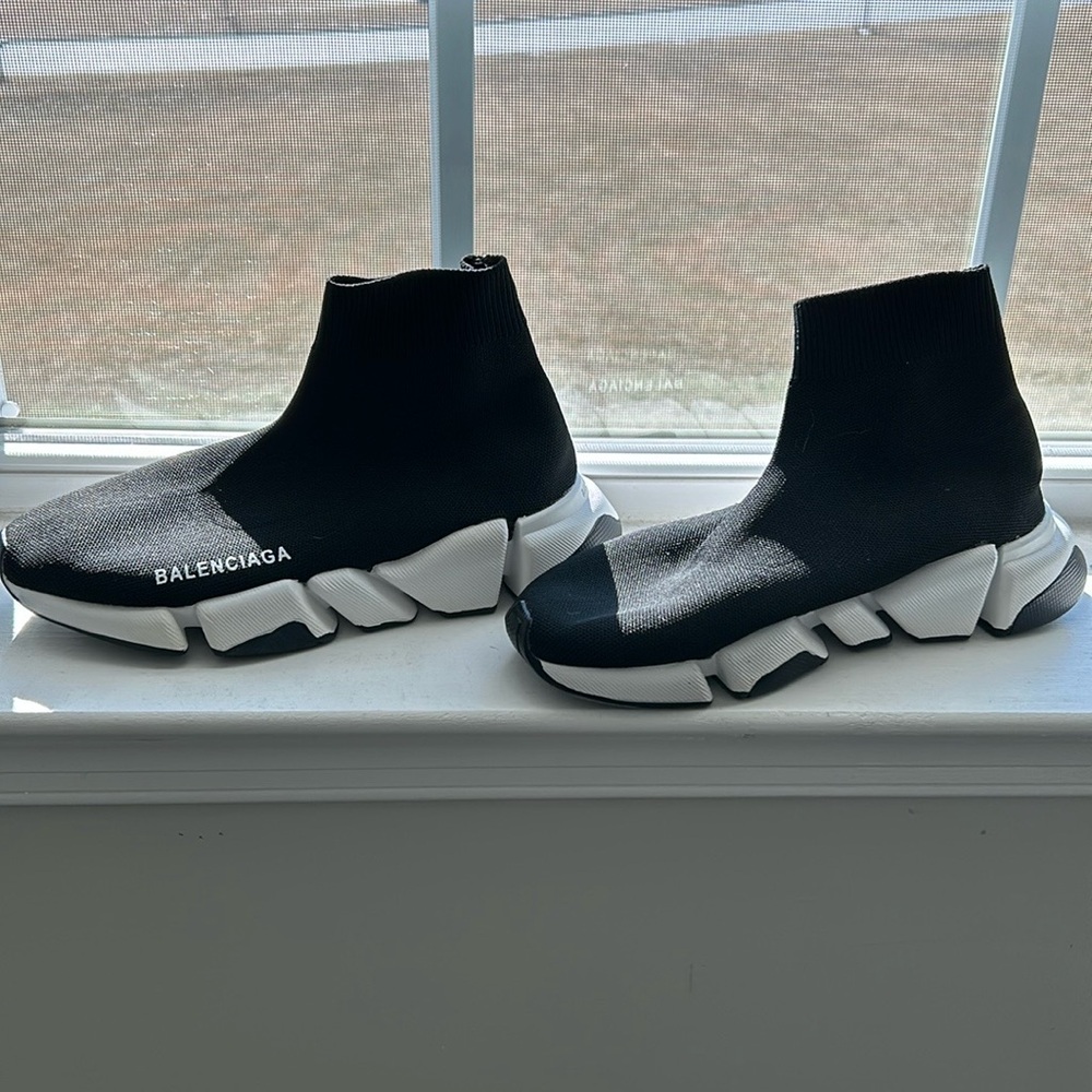 Balenciaga Black and White Sock Sneakers